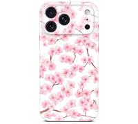 ONEFLOW Flower Cover for iPhone 17 Pro Case in Floral Look, Floral Designer Case Mobile Phone Protective Case with Camera Protection, Hard Case, Thin Mobile Phone Case, Floral Pattern, Cherry Blossoms