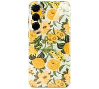 ONEFLOW Flower Cover for Samsung Galaxy A35 5G Case in Floral Look, Flower Designer Case Mobile Phone Protective Case with Camera Protection, Hard Case, Thin Mobile Phone Case, Floral Pattern, Yellow