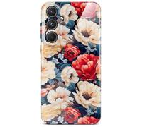 ONEFLOW Flower Cover for Samsung Galaxy A55 5G Case in Floral Look, Floral Designer Case Mobile Phone Protective Case with Camera Protection, Hard Case, Thin Mobile Phone Case, Floral Pattern, White