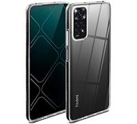 ONEFLOW For Redmi Note 11/Note 11S Silicone Transparent Mobile Phone Case with Shockproof Bumper Back Cover Transparent Silicone Case Wireless Charging Protective Case Cushion Case Black