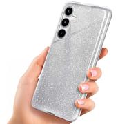 OneFlow Glitter Case kompatibel mit Samsung Galaxy A35 5G Hülle Glitzer Stoßfest, Silikon Schutzhülle dünn, Handyhülle Diamant Strass, Glitzerhülle mit Bling Sparkle - Silber