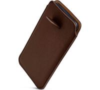 ONEFLOW Liberty Case for Huawei P20 Pro Mobile Phone Slip-in Case with Pull-Out Function, PU Leather Mobile Phone Case, Protective Cover with Flap Sleeve Case for Inserting, Dark Brown