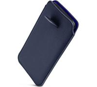 ONEFLOW Liberty Case for iPhone 15 Pro Max Mobile Phone Slip Case with Pull-Out Function, PU Leather Mobile Phone Case, Protective Case with Tab, Sleeve Case for Inserting, Blue