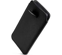 ONEFLOW Liberty Case for iPhone 15 Pro Max Mobile Phone Slip Case with Pull-Out Function, PU Leather Mobile Phone Case, Protective Case with Tab, Sleeve Case for Insertion, Black
