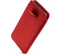 ONEFLOW Liberty Case for iPhone 16e Mobile Phone Slip-in Case with Pull-Out Function, PU Leather Mobile Phone Case, Protective Case with Tab, Sleeve Case for Inserting, Red