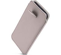 ONEFLOW Liberty Case for iPhone 17 Pro Mobile Phone Slip-in Case with Pull-Out Function, PU Leather Mobile Phone Case, Protective Case with Tab, Sleeve Case for Inserting, Light Grey