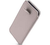 ONEFLOW Liberty Case for iPhone 17e Mobile Phone Slip-in Case with Pull-Out Function, PU Leather Mobile Phone Case, Protective Case with Tab, Sleeve Case for Inserting, Light Grey