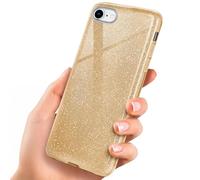 OneFlow Luxury Glitter Phone Case compatible with iPhone SE (2020) | Anti-Abrasion Layer, Gold