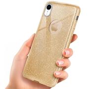 OneFlow Luxury Glitter Phone Case compatible with iPhone XR | Anti-Abrasion Layer, Gold