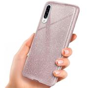 OneFlow Luxury Glitter Phone Case compatible with Samsung Galaxy A50 / A30s | Anti-Abrasion Layer, Rose gold