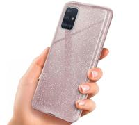 OneFlow Luxury Glitter Phone Case compatible with Samsung Galaxy A71 | Anti-Abrasion Layer, Rose gold
