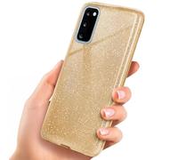 OneFlow Luxury Glitter Phone Case compatible with Samsung Galaxy S20 / S20 5G | Anti-Abrasion Layer, Gold