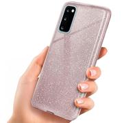 OneFlow Luxury Glitter Phone Case compatible with Samsung Galaxy S20 / S20 5G | Anti-Abrasion Layer, Rose gold