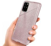 OneFlow Luxury Glitter Phone Case compatible with Samsung Galaxy S20+ / S20+ 5G | Anti-Abrasion Layer, Rose gold