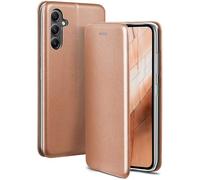ONEFLOW Mobile Phone Case Compatible with Samsung Galaxy A34 5G - Foldable, Mobile Phone Case with Card Slot, Flip Case Call Function, Leather Look Flip Case with Silicone Bumper, Rose Gold