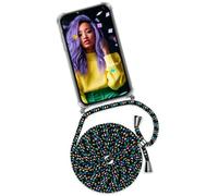 OneFlow Mobile Phone Chain Twist Case, Compatible with Apple iPhone X/iPhone XS, Case with Strap Detachable Smartphone Necklace, Silicone Phone Case for Hanging Chain, Removable, Black Coloured