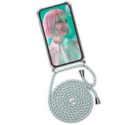 OneFlow Mobile Phone Chain Twist Case, Compatible with Samsung Galaxy S21, Case with Strap Detachable Smartphone Necklace, Silicone Phone Case for Hanging Chain, Removable, Mint Pink