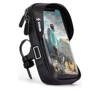ONEFLOW Mobile Phone Holder Bicycle Handlebar Bag Waterproof for Huawei and Honor Bicycle Mount 360° Rotatable Mobile Phone Holder Motorcycle Bicycle Bag Handlebar Smartphone Holder with Window Black