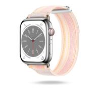 ONEFLOW Nomad Strap Compatible with Apple Watch Ultra 2 (49 mm) Outdoor Nylon Fabric Sports Strap with Velcro Fastening, Textile iWatch Bracelets Women Men Sport, Blush Horizon