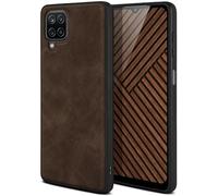 ONEFLOW Pali Case Compatible with Samsung Galaxy A12 Case with Camera Protection, Vegan Leather Case, Premium Back Cover, Mobile Phone Case, Flexible Protective Case, Ultra Thin - Dark Brown