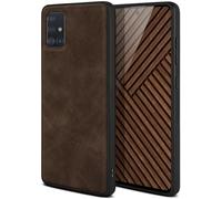ONEFLOW Pali Case Compatible with Samsung Galaxy A51 Case with Camera Protection, Vegan Leather Case, Premium Back Cover, Mobile Phone Case, Flexible Protective Case, Ultra Thin, Dark Brown