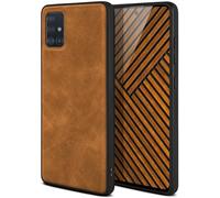 ONEFLOW Pali Case Compatible with Samsung Galaxy A51 Case with Camera Protection, Vegan Leather Case, Premium Back Cover, Mobile Phone Case, Flexible Protective Case, Ultra Thin, Light Brown