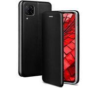 OneFlow Phone Case, Compatible with Huawei P40 Lite, Foldable, Mobile Phone Case with Card Slot, Flip Case Call Function, Leather Look Flip Case with Silicone Bumper, Tuxedo - Black