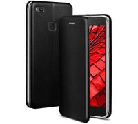 OneFlow Phone Case, Compatible with Huawei P9 Lite, Foldable, Mobile Phone Case with Card Slot, Flip Case Call Function, Leather Look Flip Case with Silicone Bumper, Tuxedo - Black