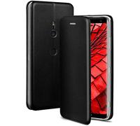 OneFlow Phone Case, Compatible with Sony Xperia XZ3, Foldable, Mobile Phone Case with Card Slot, Flip Case Call Function, Leather Look Flip Case with Silicone Bumper, Tuxedo - Black