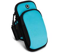 OneFlow Premium Sports Wristband Mobile Phone Wristband for Jogging compatible with Samsung Galaxy A41 | Running Bag, 2 compartments - Sport Mobile Phone Holder Arm, Blue