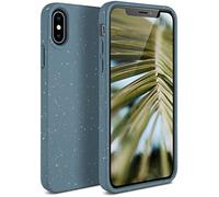 ONEFLOW Sama Sama Case Compatible with Apple iPhone X/iPhone XS - Sustainable Plant Fibres Mobile Phone Case Biodegradable without Plastic Vegan and Environmentally Friendly - Petrol Blue