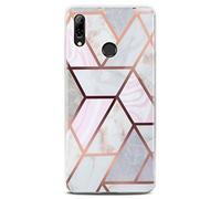 ONEFLOW Sense Case, Compatible with Huawei P smart 2019 Pro Max, Marble Effect Case, Camera and Screen Protector, Glitter Silicone Phone Case, Thrill