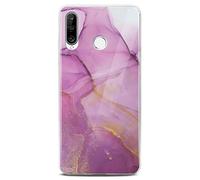 ONEFLOW Sense Case, Compatible with Huawei P30 Lite/P30 Lite New Pro Max, Marble Effect Case, Camera and Screen Protector, Glitter Silicone Phone Case, Affection