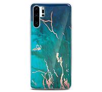 ONEFLOW Sense Case, Compatible with Huawei P30 Pro/P30 Pro New Ed Pro Max, Marble Effect Case, Camera and Screen Protector, Glitter Silicone Phone Case, Excitement