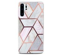 ONEFLOW Sense Case, Compatible with Huawei P30 Pro/P30 Pro New Ed Pro Max, Marble Effect Case, Camera and Screen Protector, Glitter Silicone Phone Case, Thrill
