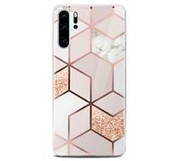 ONEFLOW Sense Case, Compatible with Huawei P30 Pro/P30 Pro New Ed Pro Max, Marble Effect Case, Camera and Screen Protector, Glitter Silicone Phone Case, Devotion