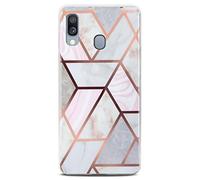 ONEFLOW Sense Case, Compatible with Samsung Galaxy A20e Pro Max, Marble Effect Case, Camera and Screen Protector, Glitter Silicone Phone Case, Thrill