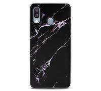 ONEFLOW Sense Case, Compatible with Samsung Galaxy A40 Pro Max, Marble Effect Case, Camera and Screen Protector, Glitter Silicone Phone Case, Temper