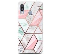 ONEFLOW Sense Case, Compatible with Samsung Galaxy A40 Pro Max, Marble Effect Case, Camera and Screen Protector, Glitter Silicone Phone Case, Joy