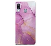 ONEFLOW Sense Case, Compatible with Samsung Galaxy A40 Pro Max, Marble Effect Case, Camera and Screen Protector, Glitter Silicone Phone Case, Affection