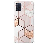 ONEFLOW Sense Case, Compatible with Samsung Galaxy A51 Pro Max, Marble Effect Case, Camera and Screen Protector, Glitter Silicone Phone Case, Devotion