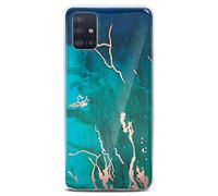 ONEFLOW Sense Case, Compatible with Samsung Galaxy A51 Pro Max, Marble Effect Case, Camera and Screen Protector, Glitter Silicone Phone Case, Excitement