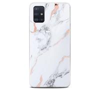 ONEFLOW Sense Case, Compatible with Samsung Galaxy A51 Pro Max, Marble Effect Case, Camera and Screen Protector, Glitter Silicone Phone Case, Dedication