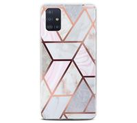 ONEFLOW Sense Case, Compatible with Samsung Galaxy A51 Pro Max, Marble Effect Case, Camera and Screen Protector, Glitter Silicone Phone Case, Thrill