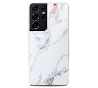 ONEFLOW Sense Case, Compatible with Samsung Galaxy S21 Ultra Pro Max, Marble Effect Case, Camera and Screen Protector, Glitter Silicone Phone Case, Dedication
