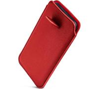 ONEFLOW Slim Slip-in Case with Pull-Out Function, Compatible with Xiaomi Poco X6 Pro, Premium Microfibre Inner Lining + Robust Pull Tab, Dark Red