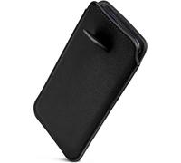 OneFlow Slim slip-on sleeve with retraction function compatible with iPhone 11 | Premium Microfibre inner lining + robust pull tab, Black