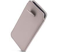 OneFlow Slim slip-on sleeve with retraction function compatible with iPhone 11 | Premium Microfibre inner lining + robust pull tab, Light Grey