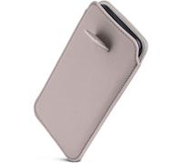 OneFlow Slim slip-on sleeve with retraction function compatible with iPhone 12 mini | Premium Microfibre inner lining + robust pull tab, Light Grey