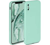 ONEFLOW Soft Case, Compatible with Apple iPhone X/iPhone XS, Silicone Case, Raised Edge for Screen Protection, Dual Layer, Soft Phone Case, Matte Mint